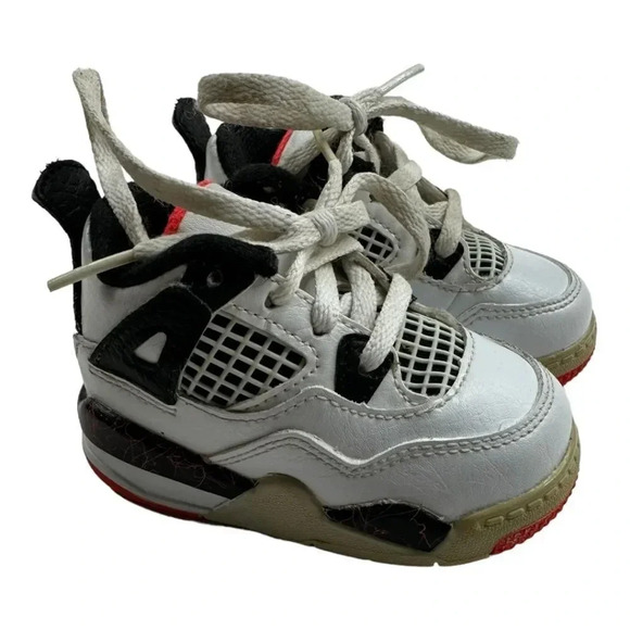 Jordan 4 Retro Flight Citron Crimson Sneaker - Picture 1 of 10